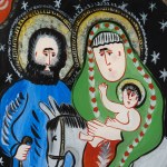 PĘKSA Jolanta - Ucieczka św. Rodziny - Zakopane 1980 [obraz na szkle, 38x32 cm]