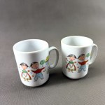 Sada dvou porcelánových hrnků - Jacek a Agatka - 70. léta 20. století.