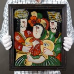 PĘKSA Jolanta - Frajerka ze zbójnikami - Zakopane 1979 [obraz na szkle, 38x32 cm]