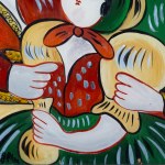 PÊKSA Jolanta - Sucker with robbers - Zakopane 1979 [painting on glass, 38x32 cm].