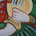 PÊKSA Jolanta - Sucker with robbers - Zakopane 1979 [painting on glass, 38x32 cm].