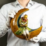 Krakow Ceramics - Pan Twardowski on the moon - 1960s [unique].