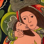 WALCZAK-BANIECKI Władysław - Pieta. Matka Boska z Jezusem - Zakopane lata 80 [obraz na szkle, 38x32 cm]