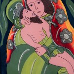 WALCZAK-BANIECKI Władysław - Pieta. Matka Boska z Jezusem - Zakopane lata 80 [obraz na szkle, 38x32 cm]