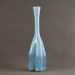 JAKUBAS Michal Krakow Glass Institute - Crumpled bottle - 1970s [giant, 47 cm, very rare].