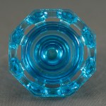 DROST Jan Sylwester - HSG Ząbkowice - Candleholder Diatret - 1970s [turquoise, condition].