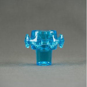 DROST Jan Sylwester - HSG Ząbkowice - Candleholder Diatret - 1970s [turquoise, condition].