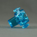 DROST Jan Sylwester - HSG Ząbkowice - Candleholder Diatret - 1970s [turquoise, condition].