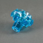 DROST Jan Sylwester - HSG Ząbkowice - Candleholder Diatret - 1970s [turquoise, condition].
