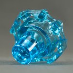DROST Jan Sylwester - HSG Ząbkowice - Candleholder Diatret - 1970s [turquoise, condition].