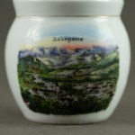 Commemorative mug with a cat and a view of Zakopane - Early 20th century. [souvenir].