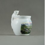 Commemorative mug with a cat and a view of Zakopane - Early 20th century. [souvenir].