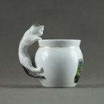 Commemorative mug with a cat and a view of Zakopane - Early 20th century. [souvenir].