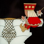 GĄSIENICA SZOSTAK Krystyna - Janosik and the fish - Zakopane 1960s [painting on glass].