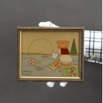 GĄSIENICA SZOSTAK Krystyna - Janosik and the fish - Zakopane 1960s [painting on glass].