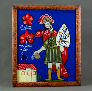 GĄSIENICA SZOSTAK Krystyna - św. Florian - Zakopane lata 60 [obraz na szkle, 39x31 cm]
