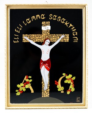 GĄSIENICA SZOSTAK Krystyna - ELI, ELI LAMMA SABAKTHAMNI - Zakopane 1975 [obraz na szkle, 39x29 cm]