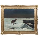 Alfred Wierusz-Kowalski (1849 Suwalki - 1915 Munich), Wolf by night, ca. 1910.