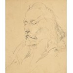Jan Matejko (1838 Kraków - 1893 there), Head of a man with closed eyelids