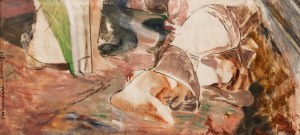 Jacek Malczewski (1854 Radom - 1929 Kraków), Scena z leżącą postacią - fragment większej kompozycji, 1913 r.