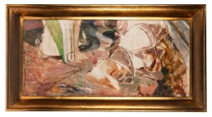 Jacek Malczewski (1854 Radom - 1929 Kraków), Scena z leżącą postacią - fragment większej kompozycji, 1913 r.