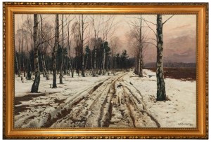 Michał Gorstkin-Wywiórski (1861 Warszawa - 1926 Berlin), Zimowy pejzaż, 1918 r.