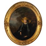 Romuald Chojnacki (1818 Warsaw -1885 Odesa), Portrait of a young woman wearing a hat, 1864.