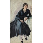 Roman Kramsztyk (1885 Warszawa - 1942 tamże), Portret kobiety w czarnej sukni