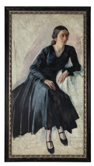 Roman Kramsztyk (1885 Warszawa - 1942 tamże), Portret kobiety w czarnej sukni