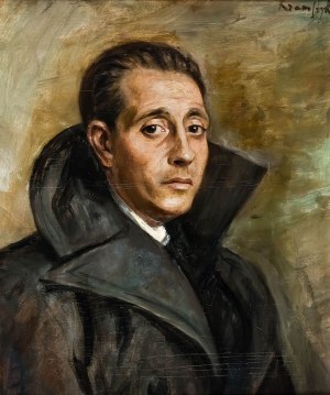 Roman Kramsztyk (1885 Warszawa - 1942 tamże), Portret mężczyzny w płaszczu