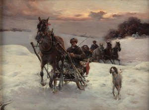 Jan Konarski (1850-1918), Zimowa sanna o zmierzchu