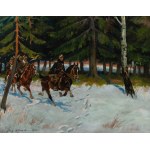 Jerzy Kossak (1886 Kraków - 1955 there), Ride of the lancers, 1921.