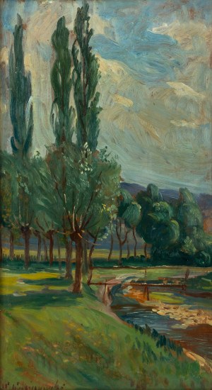 Wincenty Wodzinowski (1866 Igołomnia k. Miechowa - 1940 Kraków), Pejzaż ze strumieniem