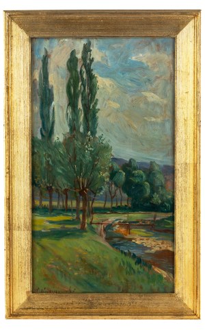 Wincenty Wodzinowski (1866 Igołomnia k. Miechowa - 1940 Kraków), Pejzaż ze strumieniem