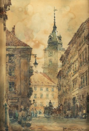 Władysław Chmieliński (1911 Warszawa - 1979 tamże), Widok na Zamek Królewski w Warszawie