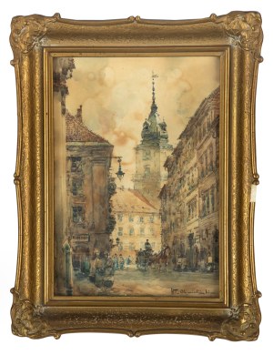 Władysław Chmieliński (1911 Warszawa - 1979 tamże), Widok na Zamek Królewski w Warszawie
