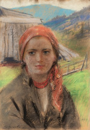Stanisław Górski (1887 Kościan - 1955 Kraków), Portret góralki