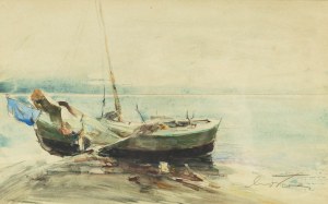 Marian Mokwa (1889 Malary - 1987 Sopot), Łódź na brzegu