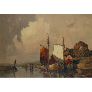 Rudolf Priebe (1889 - 1956 Rudolfstadt), Lodě u břehu