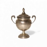Empire-style sugar bowl, embossed and chiseled silver