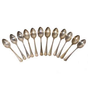 Twelve silver teaspoons