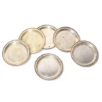 Six circular coasters with San Marco border