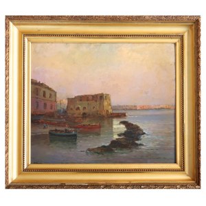 Antonio Madonna (Torre del Greco, 1919 - 2010), View of Donn'Anna Palace.