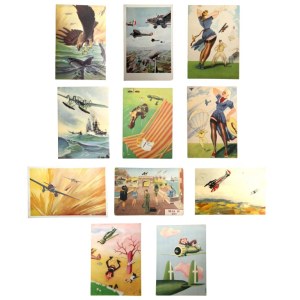 Posten von 11 Original Arma Aeronautica - Italienische Militärluftfahrt Ansichtskarten.