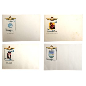 Lot of 4 picture postcards with aviation and military subjects