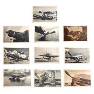 Lotto di 10 cartoline illustrate dell'Aviazione Militare Italiana