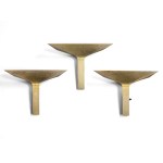 Three brass halogen wall sconces, New Society