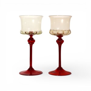 Pair of Murano glass goblets