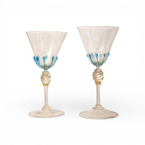 Two Murano glass goblets