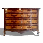 Walnut and olive chest of drawers